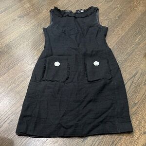 Black tweed shift dress